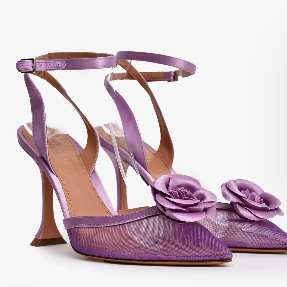 Britt Netta Purple Mesh Rosette Heels